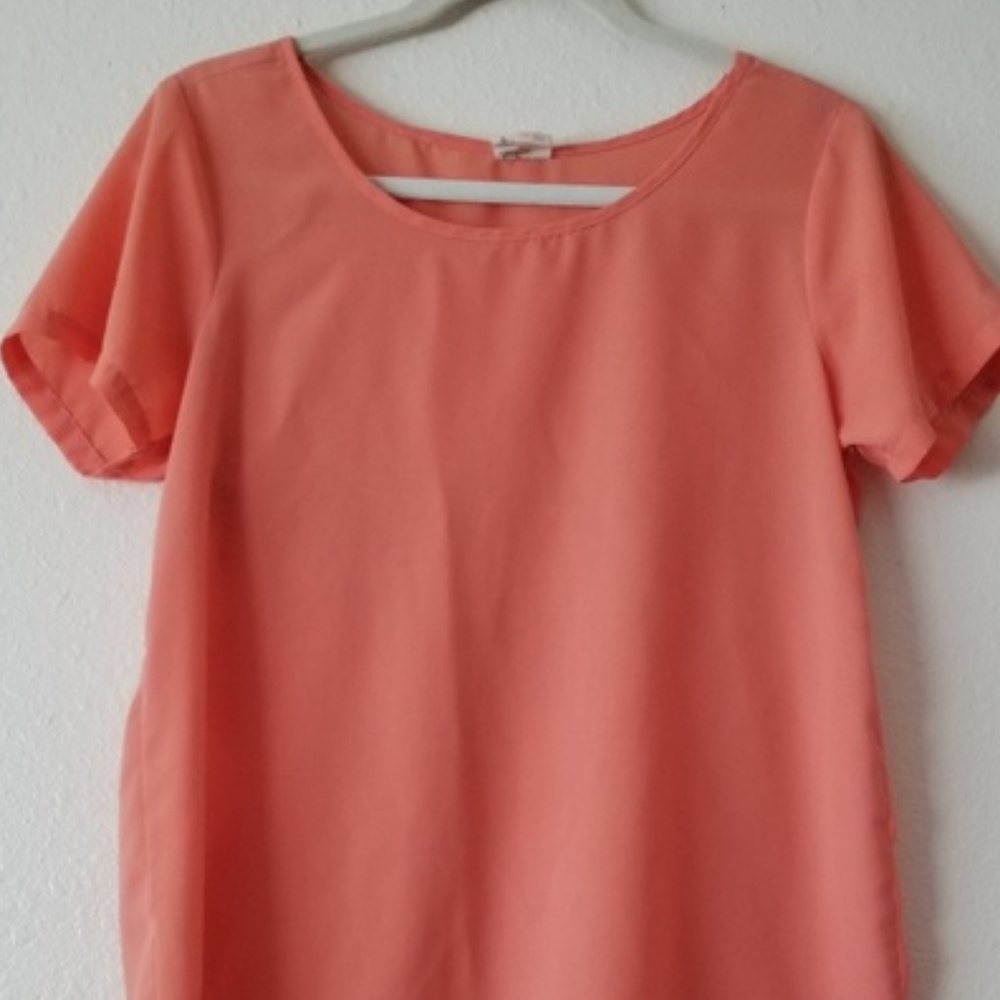 Japna Hi-Lo Blouse Peach M EUC
